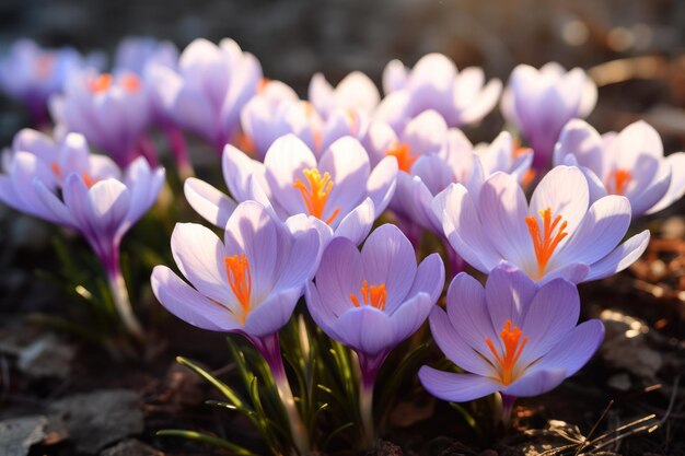 La magnifique lavande Saffron Crocus est en fleurs