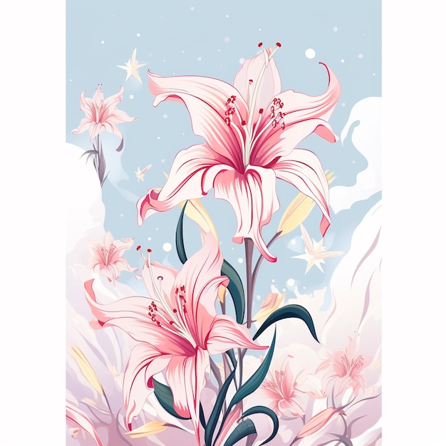 magnifique modèle de bannière florale illustration de lys