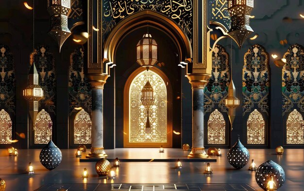 Une magnifique mosquée luxueuse en 3D