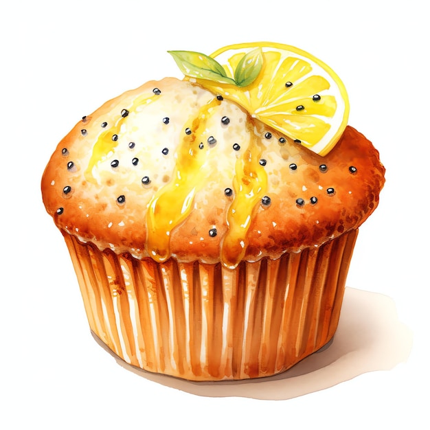 un magnifique muffin au citron et à la graine de pavot un dessert délicieux illustration de clip