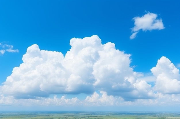 Un magnifique nuage blanc sur un ciel bleu.