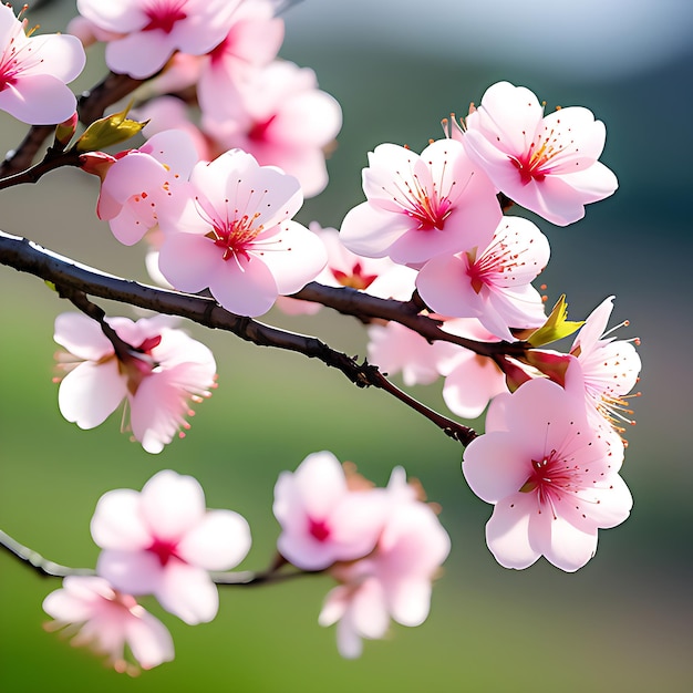 Un magnifique papillon coloré au printemps et des fleurs de sakura