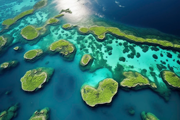 Magnifique paysage de côte et de plage de style paradisiaque en vue aérienne avec de l'eau très claire