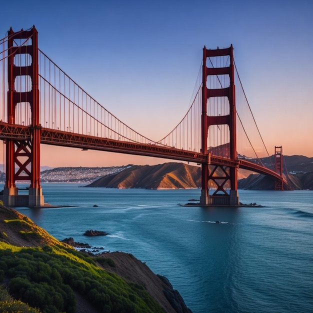 Magnifique paysage du pont du Golden Gate