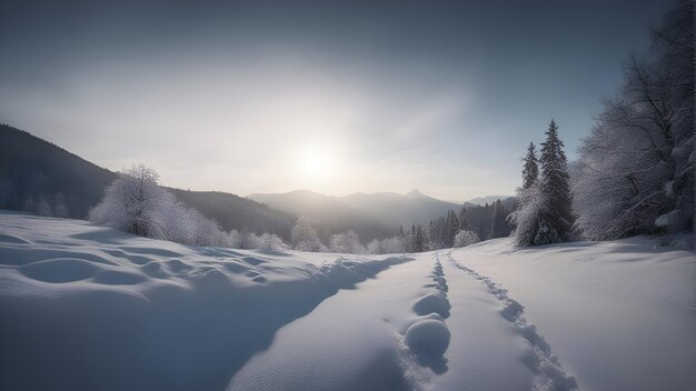 Magnifique paysage d'hiver dans les montagnes des Carpates Ukraine Europe