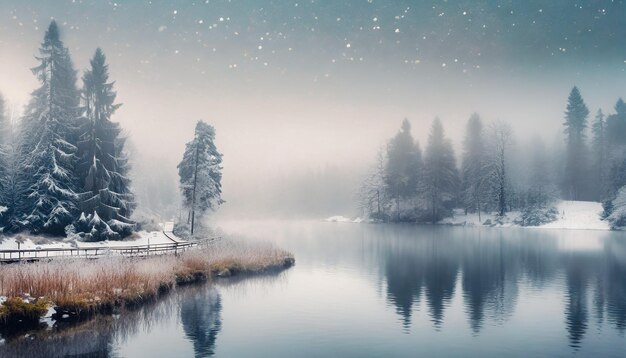 Un magnifique paysage en hiver