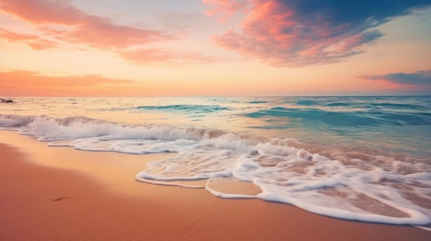 Magnifique paysage marin de plage tropicale au lever du soleil
