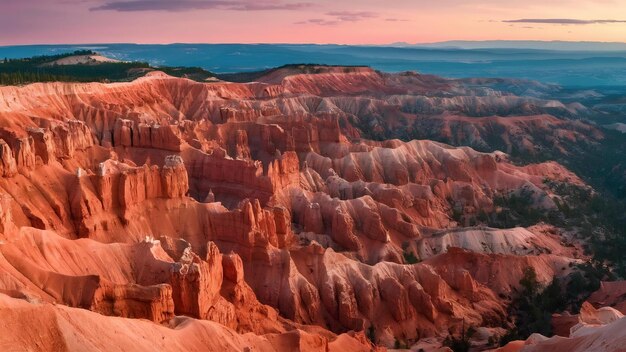 Photo le magnifique paysage des mesas dans le parc national du canyon de bryce dans l'utah, aux états-unis.