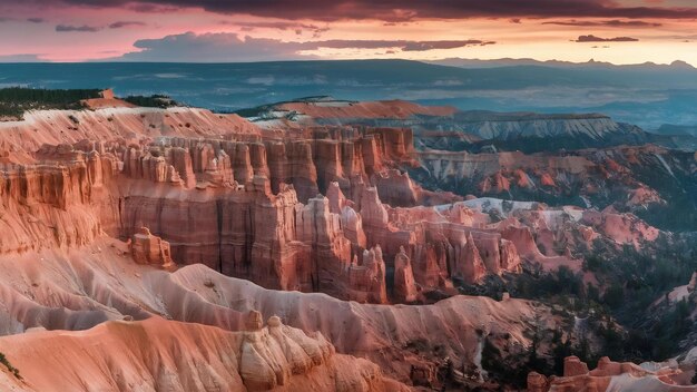 Photo le magnifique paysage des mesas dans le parc national du canyon de bryce dans l'utah, aux états-unis.