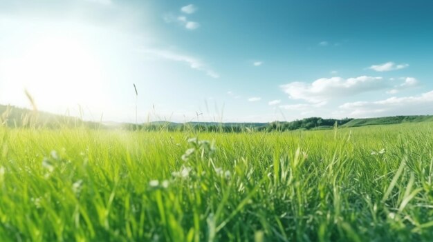 Un magnifique paysage naturel panoramique d'un champ vert