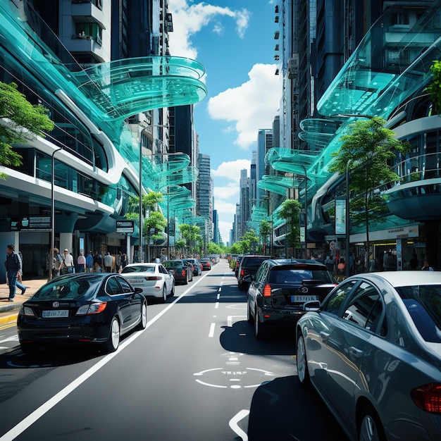 Un magnifique paysage urbain futuriste