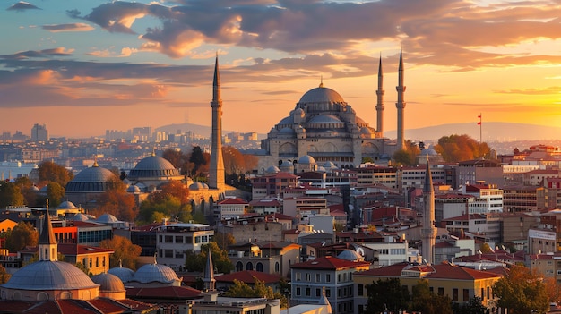 Photo un magnifique paysage urbain d'istanbul, en turquie