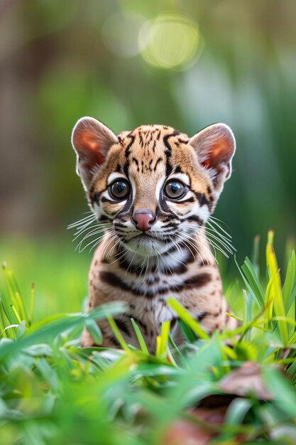 Photo le magnifique petit ocelot.