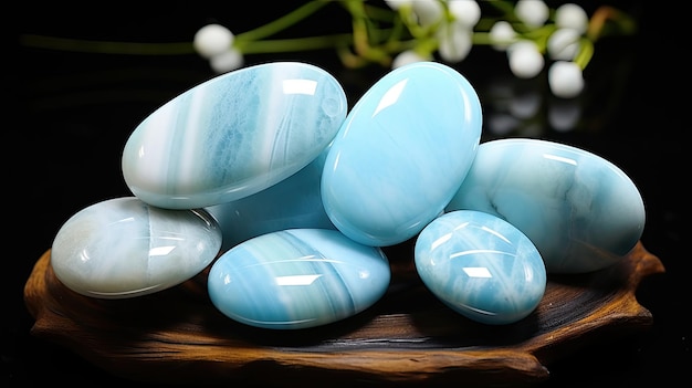 La magnifique pierre précieuse du Larimar bleu