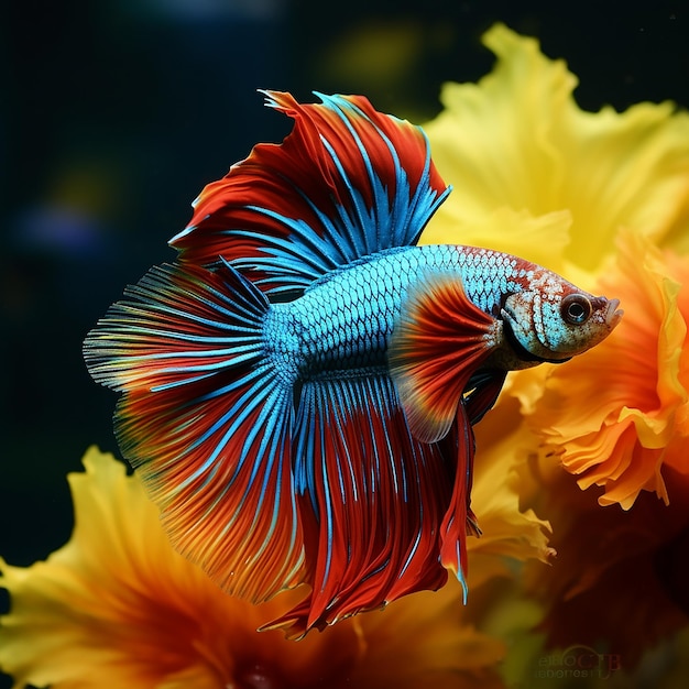 Photo un magnifique poisson betta .