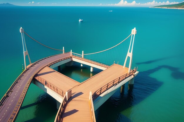 Photo le magnifique pont océanique croisé architecture fond d'écran de conception de pont en haute mer