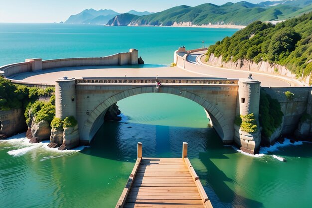 Le magnifique pont océanique croisé architecture fond d'écran de conception de pont en haute mer