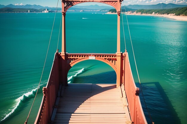 Photo le magnifique pont océanique croisé architecture fond d'écran de conception de pont en haute mer