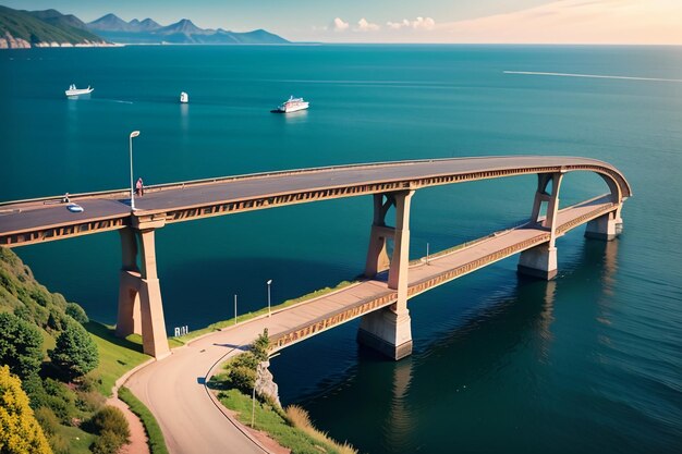 Le magnifique pont océanique croisé architecture fond d'écran de conception de pont en haute mer