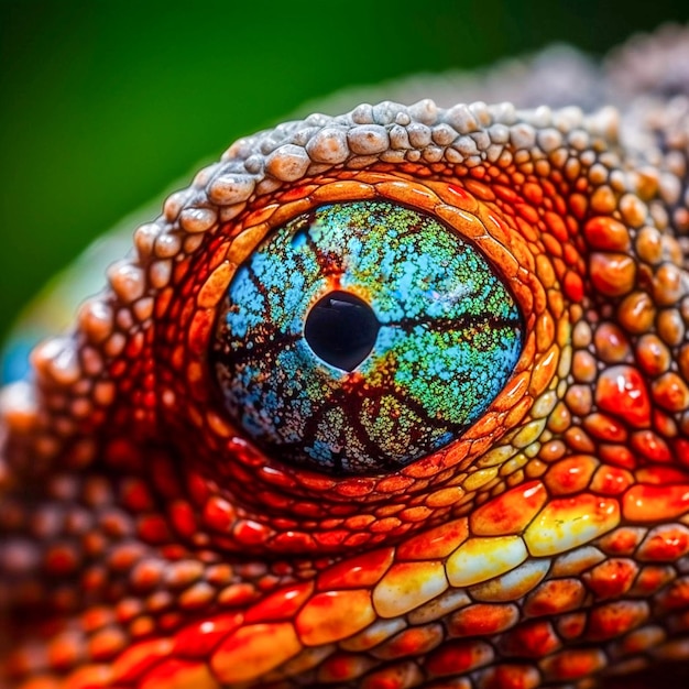 Magnifique portrait d'un lézard majestueux généré par l'IA