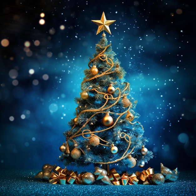 Magnifique salutation d'arbre de Noël décoré