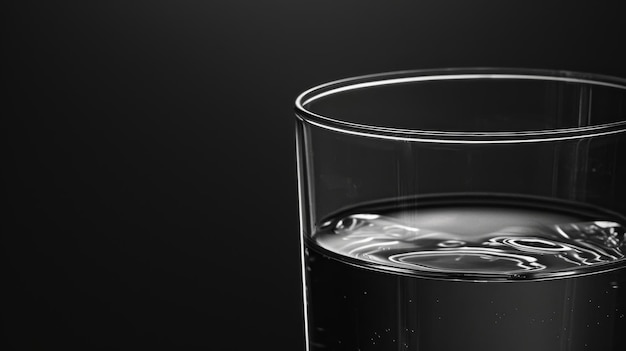 Un magnifique verre d'eau éclairé sur fond noir