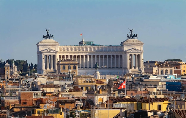 Magnifique vue aérienne panoramique de Rome avec autel de la patrie Rome Italie