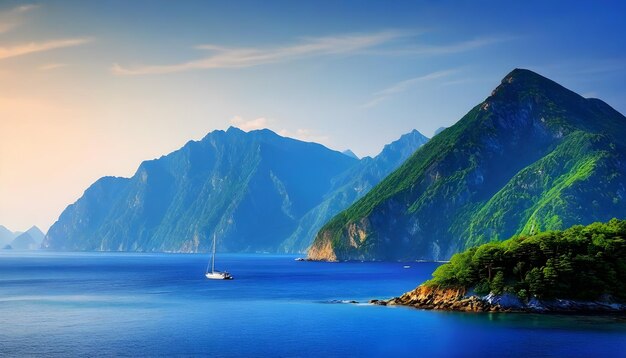 magnifiques paysages naturels de mer et de montagne