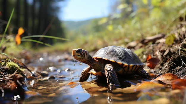 Magnifiques tortues-boîtes dans leur habitat naturel