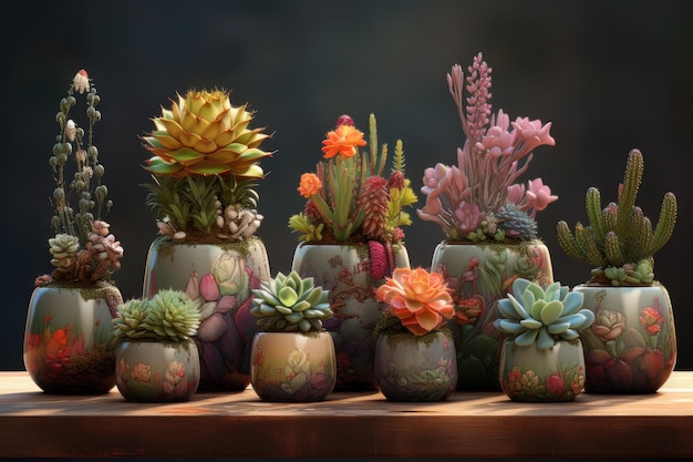 Magnifiques vases succulents