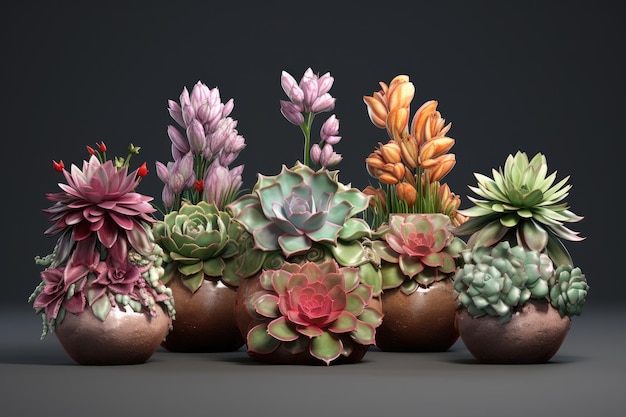 Magnifiques vases succulents