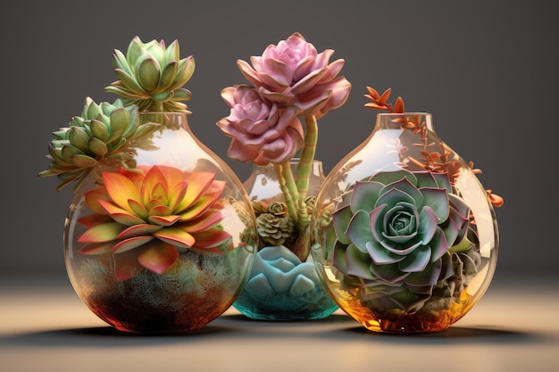 Magnifiques vases succulents