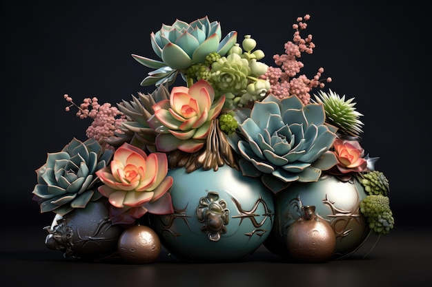 Magnifiques vases succulents