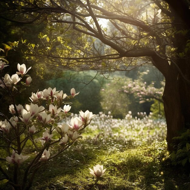 Magnolia dans le jardinGanaré par AI