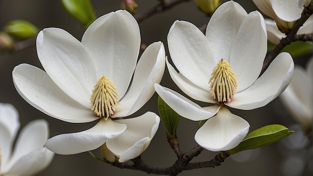 Magnolia fleur sur une branche de près