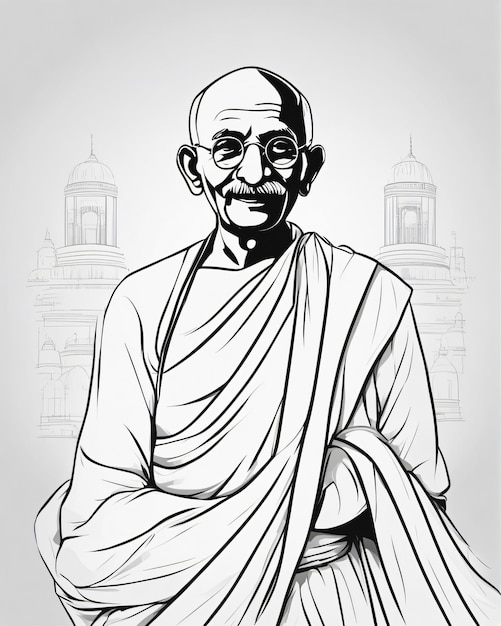 Photo mahatma gandhi art illustration concept de drapeau indien