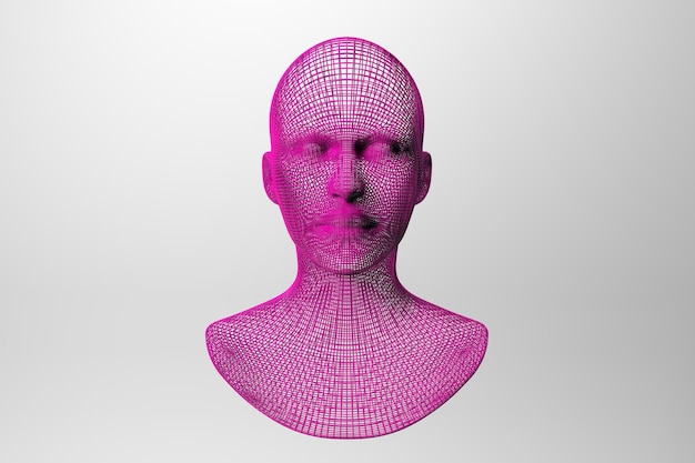 Maille d'un visage de femme en 3D