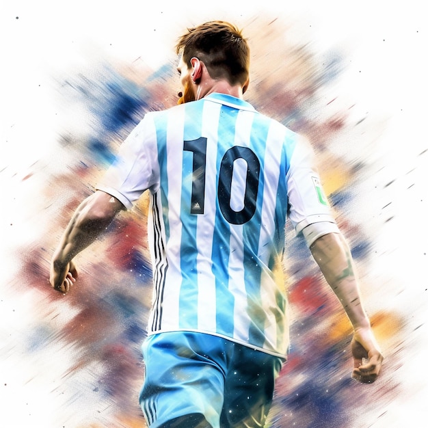 Photo le maillot d'argentine de leonel messi est un art numérique