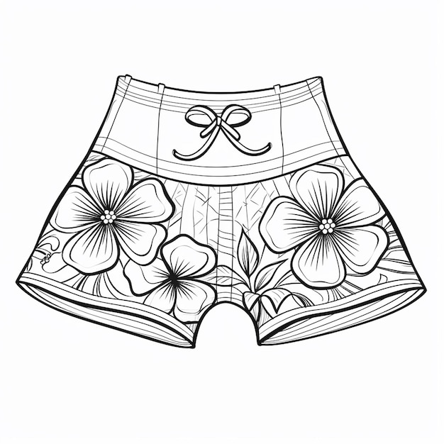 Photo maillot de bain pour enfants dessin de charme livre de coloriage mignon art de ligne kawaii