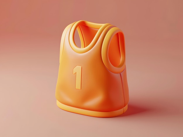 Photo maillot de basket-ball orange 3d avec le numéro 1