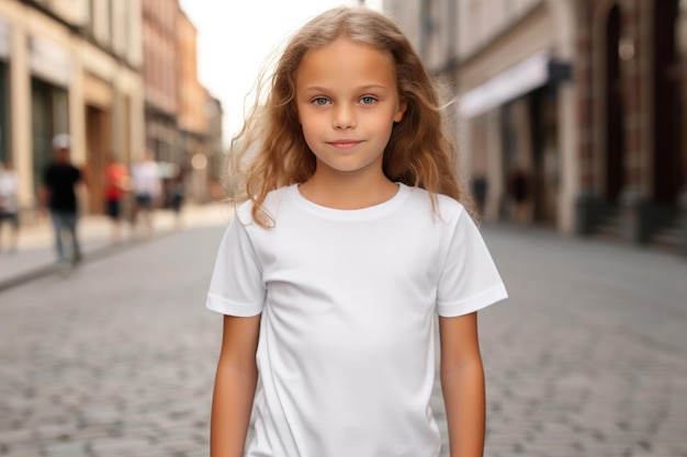 Un maillot blanc blanc pour une fille de la rue.