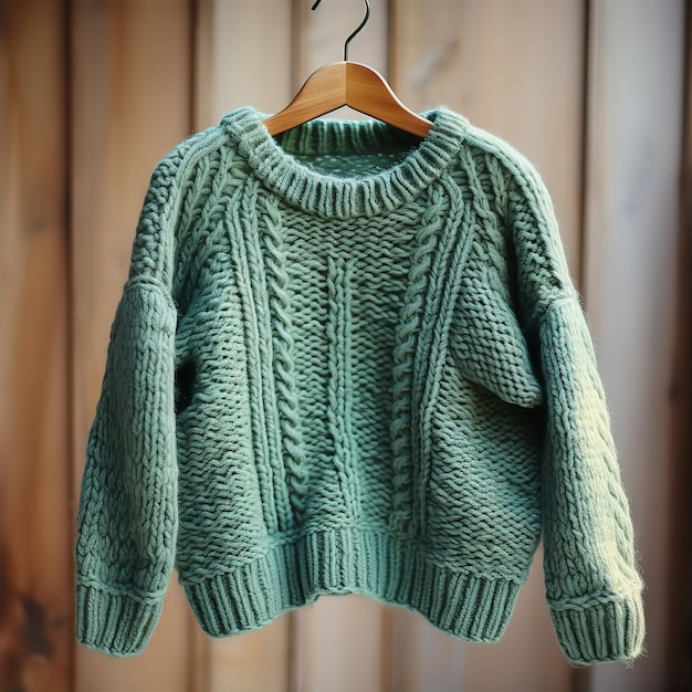 Photo une maillot à tricoter vert.
