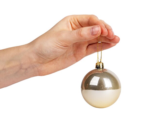 Main de boule de Noël