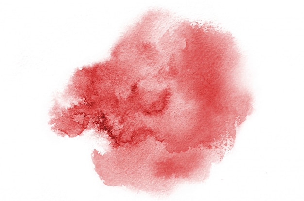 Main dessinée forme aquarelle rouge