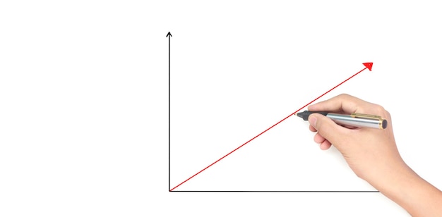 Main, dessiner un graphique, stock graphique de croissance