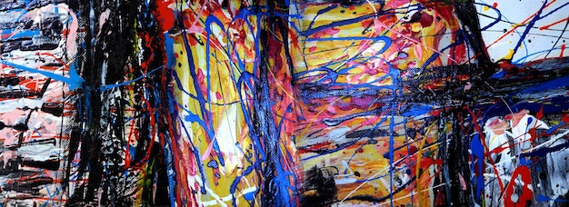 Main dessiner peinture numérique art abstrait panorama fond couleurs texture design illustration.