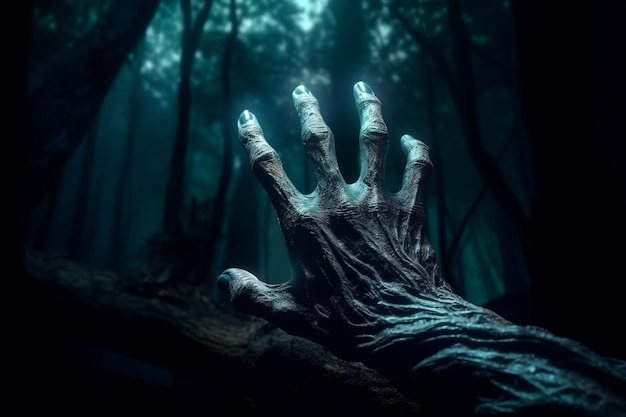 La main du monstre vient, le fantôme de la forêt génère Ai.