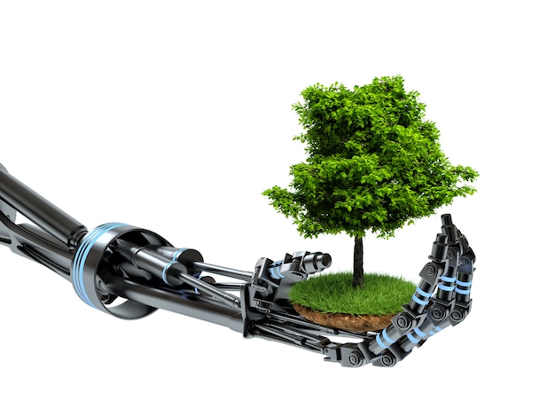 La main du robot garde l'arbre