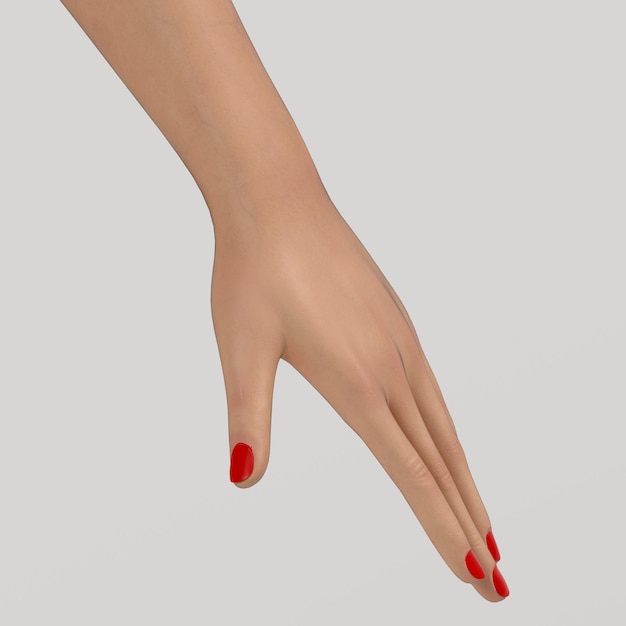 Une main avec du vernis à ongles rouge