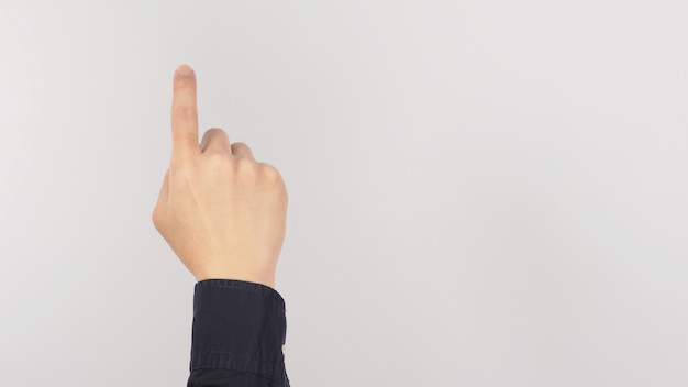 La main est de faire glisser le téléphone portable ou d'appuyer sur le fond blanc du geste du bouton.